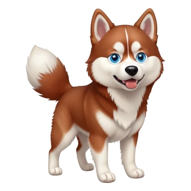 cinematic red siberian husky with blue eyes, realistic, playing, full body sticker