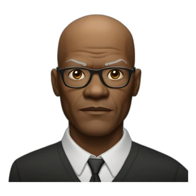 bald samuel l jackson serious without glasses sticker