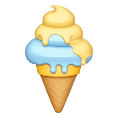 Ice cream emoji, pastel blue & yellow palette
Flat vector, minimal, cute emoji style sticker