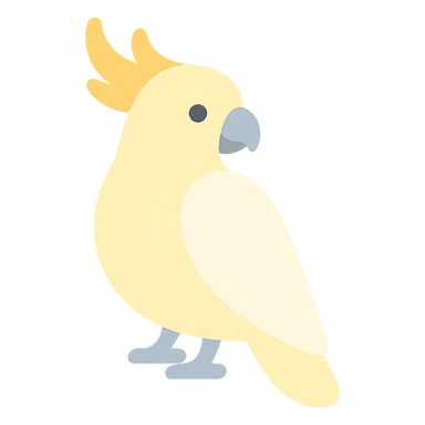 cockatoo looking backward over shoulder, color icon style sticker