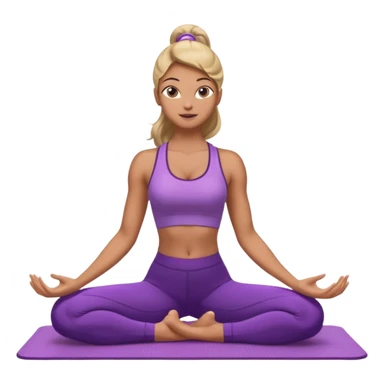 	A woman in purple leggings and top lifting her chest in cobra pose, glowing sunset background, relaxed atmosphere. sticker