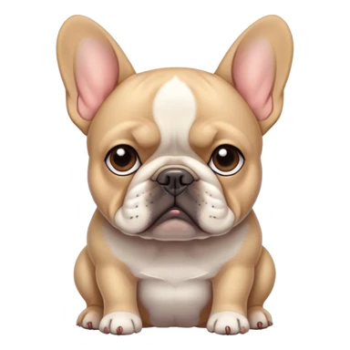 french bulldog, sad sticker