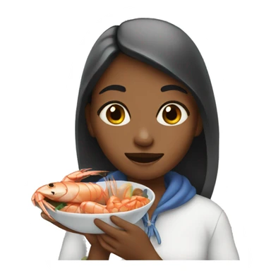 girl eating seafood sticker