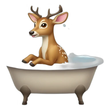 Deer-preparing-to-take-a-cold-bath-full-body sticker