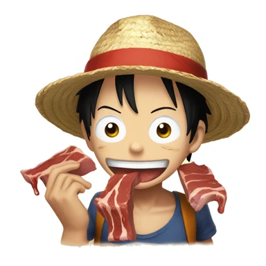 Luffy eat meat sticker