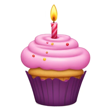 Cupcake with candle birthday sticker