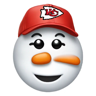 Snowman wearing chiefs ball cap sticker