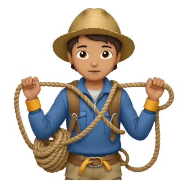 Boy carrying rope,Jungle Explorers. sticker