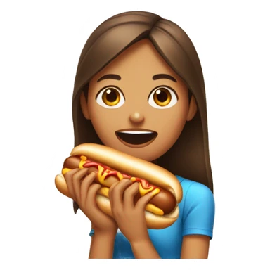 Girl eating hotdog sticker