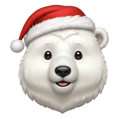 polar bear with christmas hat on sticker