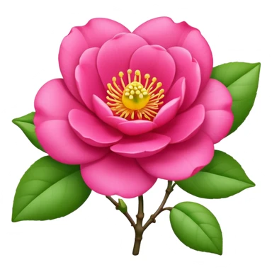 camélia flower with bud hot pink  sticker