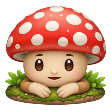 A sleeping mushroom character sticker