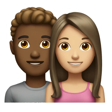 brunette girl and dark blonde boy sticker