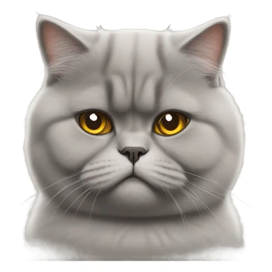 fluffy unimpressed looking british shorthair cat sticker
