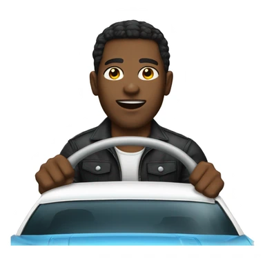 Black guy driving in a muscle car  sticker
