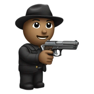 un noir avec un pistolet sticker
