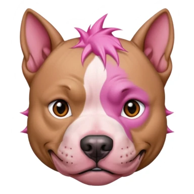 very tattoed face pitbull dog with pink spiky hair sticker