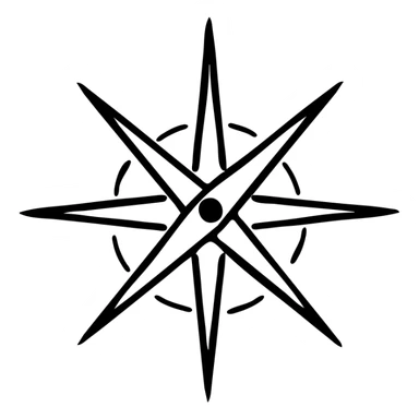 compass navigation tool with directional needle sticker