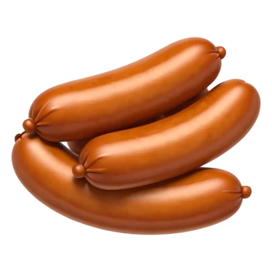 Three sausages linked together.
Apple emoji style sticker