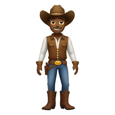 Brown skinned cow boy with cowboy hat and cowboy boots on sticker