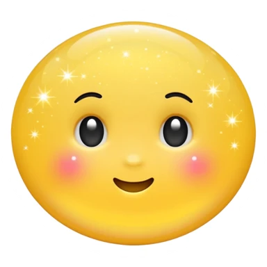 Generate a high-quality 3D cartoon-style emoji of yellow glitter, sparkling effect, smooth gradient colors, rounded and cute appearance, simple white background, high-resolution.
 sticker