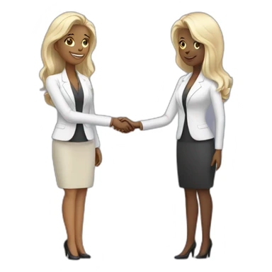 two white business women with different hair colors shaking hands sticker
