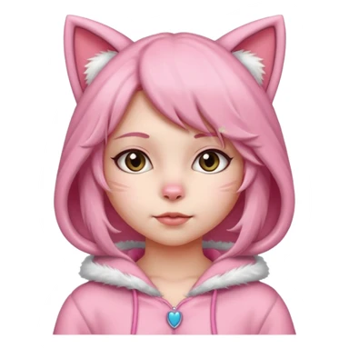 girl kid in pink cat costume sticker