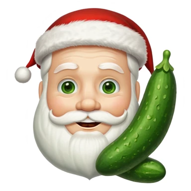 santa with cucumbers on eyes sticker