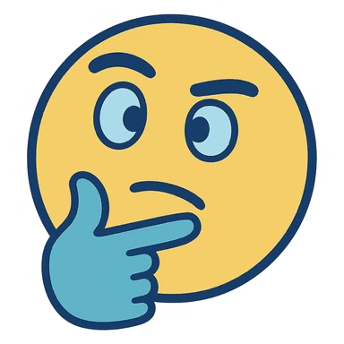 thinking emoji icon in flat-toon style, using primary colors #EDF6FE, #69CEFF, #4858FF and secondary colors #5AEEFE, #465AFE, #D0F2E3, #ADE0FE sticker