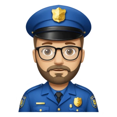 Police officer with glasses and beards sticker