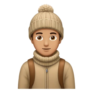 man in outdoor wither clothes and knited hat full scale standing sticker