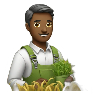 A man working in a field sticker