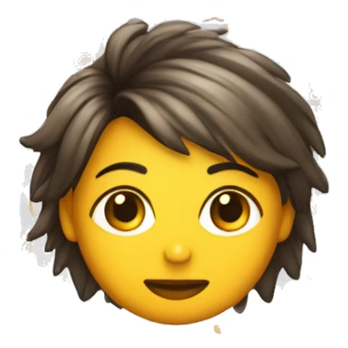 Chica con pelo cobrizo y flequillo de costado siendo profe de extensiones de pestañas  sticker