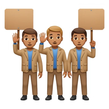 men with cardboard in hands stopping cars sticker