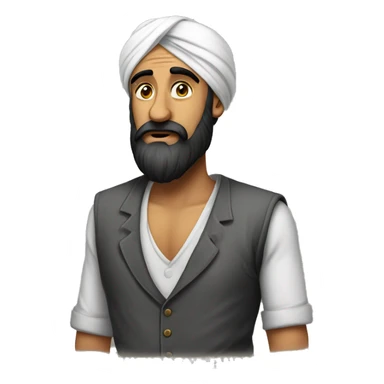 Thinking sardar with lost Girl love wit expression  sticker