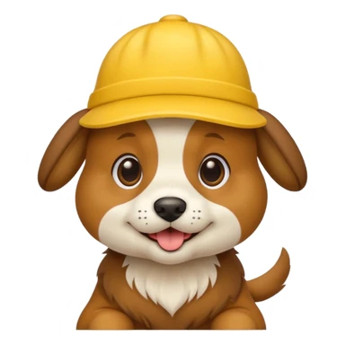 puppy dog with hat yellow sticker