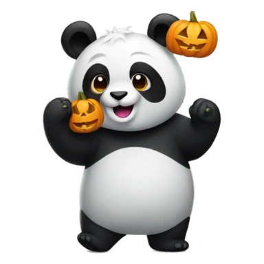 A panda partying with halloween sticker