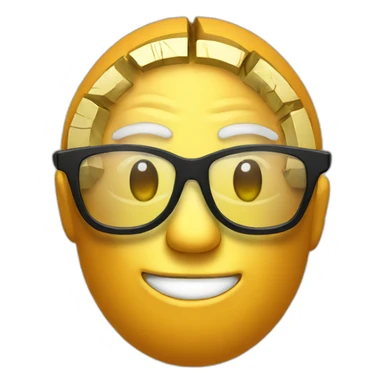bitcoin with glasses sticker