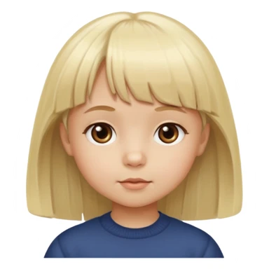 Niño pequeño con pelo muy rubio claro y mucho flequillo y ojos marrones sticker