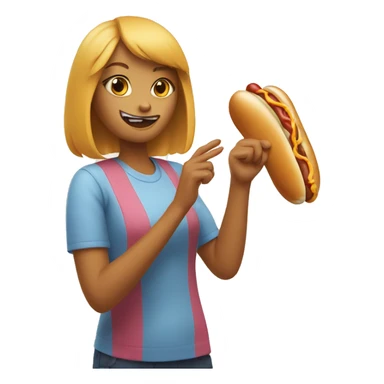 Cat slapping a girl with a hot dog sticker