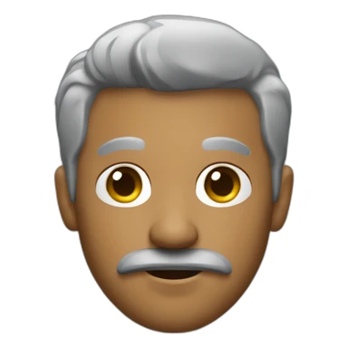 black with some gray hair software developer with black moustache sticker