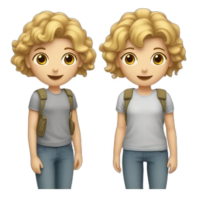 2 adolescents qui se tiennent à côté sticker