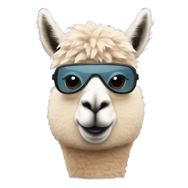 Alpaca in a covid mask sticker