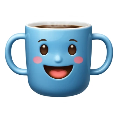 hot blue coffe cup sticker