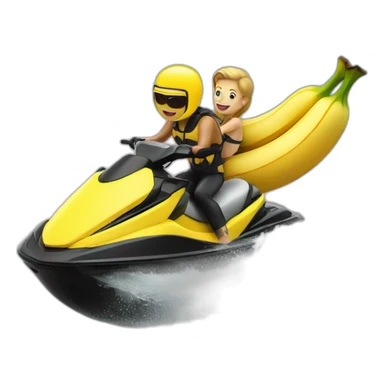 A banana riding a jet ski  sticker