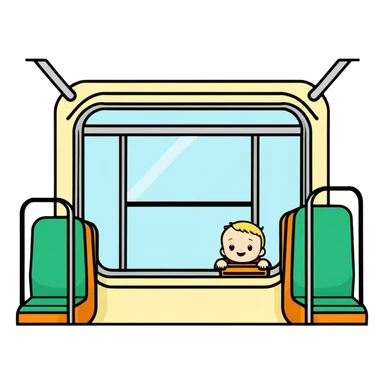 Toddler on train  sticker