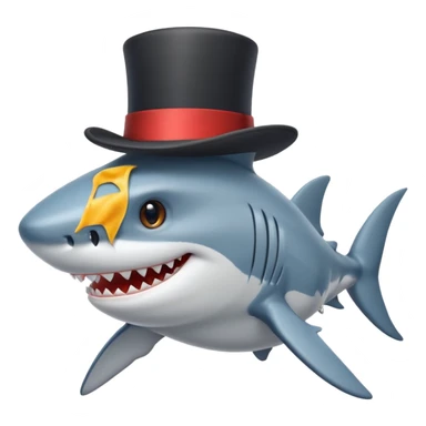 Shark with a top hat sticker
