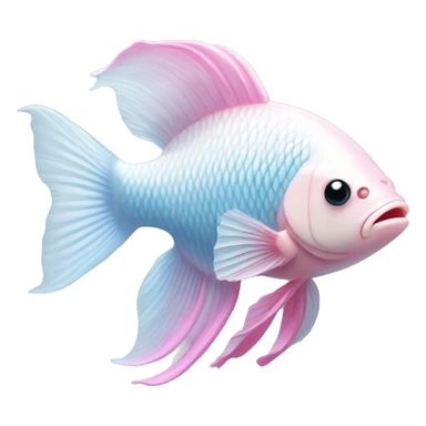 Pastel blue, pink, and white colore Beta Fish sticker