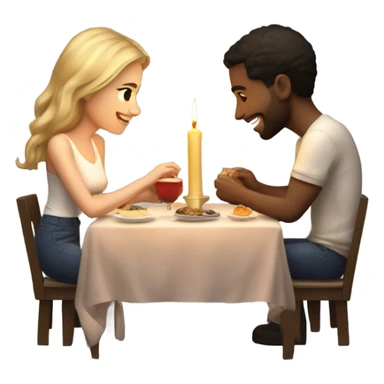 Hyper Realistic Romantic candlelit date, couple so in love sticker