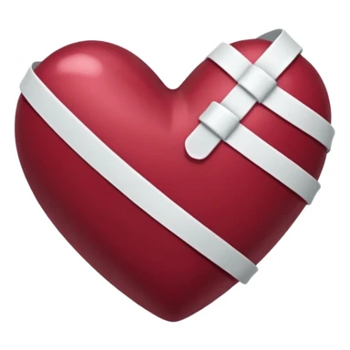 Heart bandaged burgendy shiny  sticker